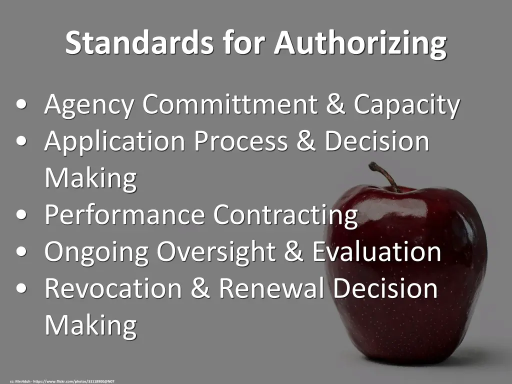 standards for authorizing