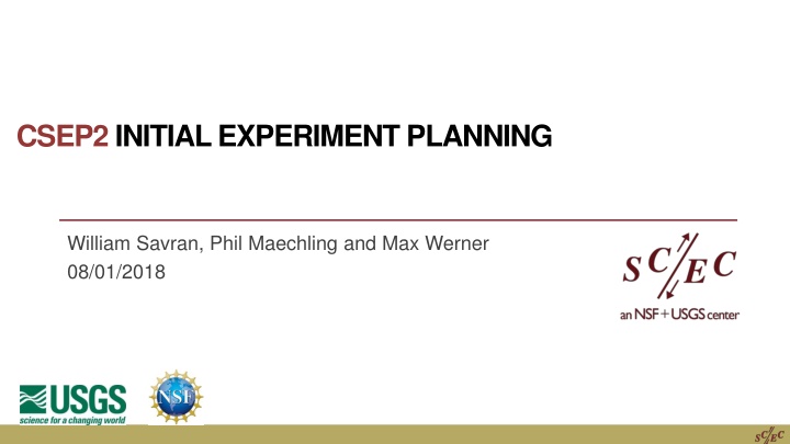 csep2 initial experiment planning