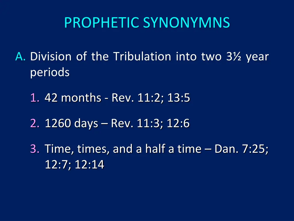 prophetic synonymns