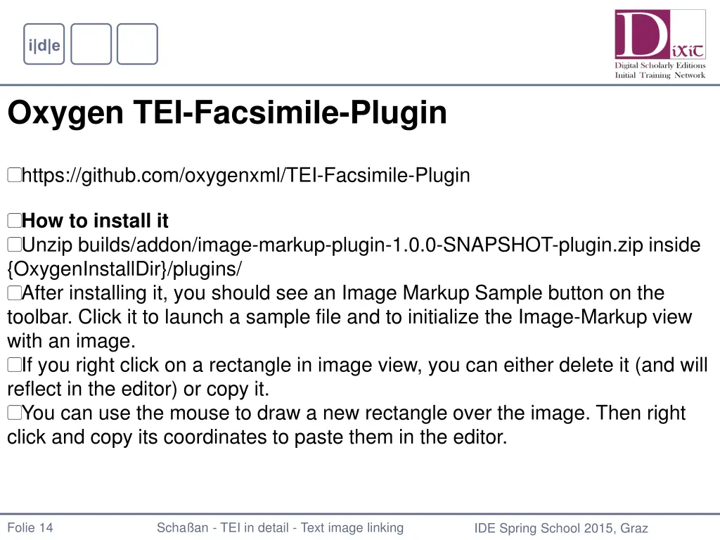 oxygen tei facsimile plugin