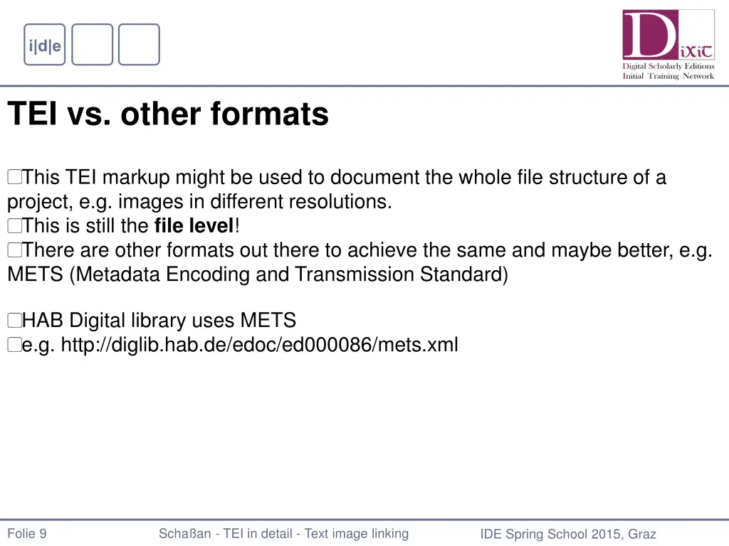 tei vs other formats