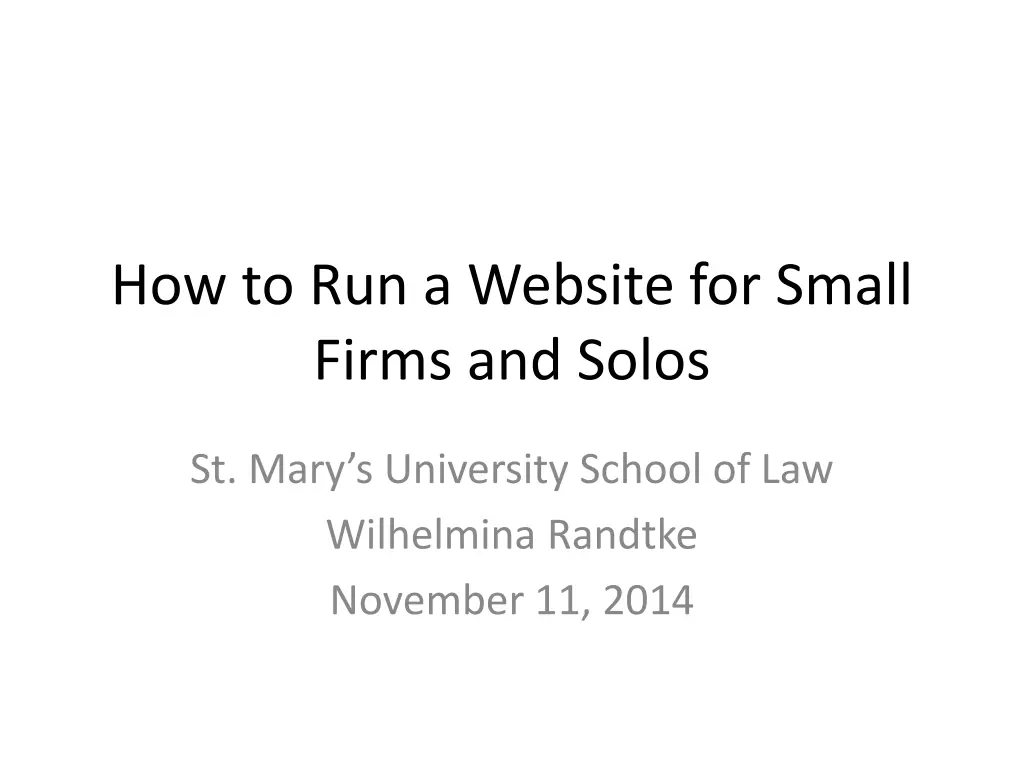 how to run a website for small firms and solos 1