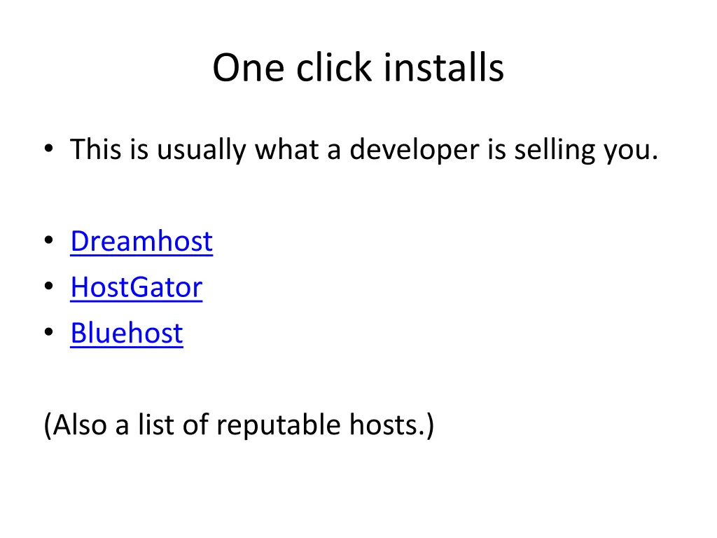 one click installs