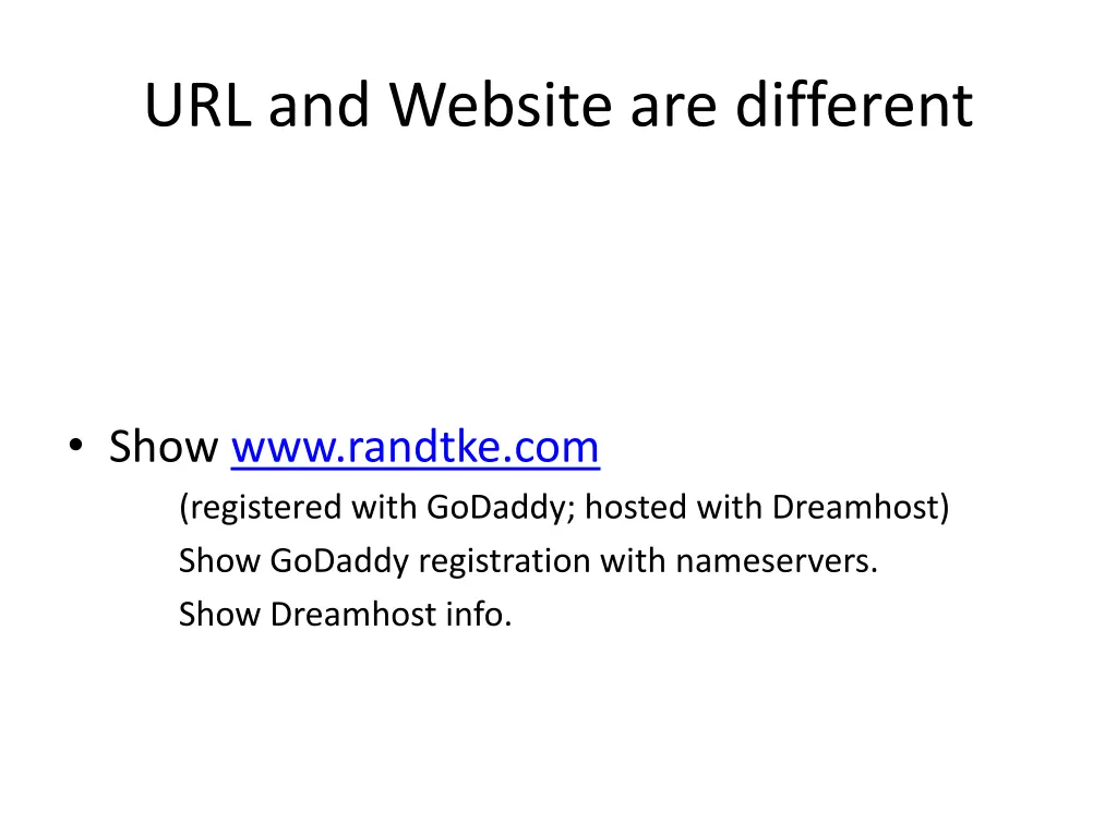 url and website are different