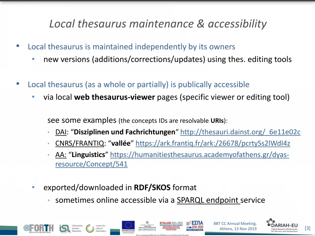 local thesaurus maintenance accessibility