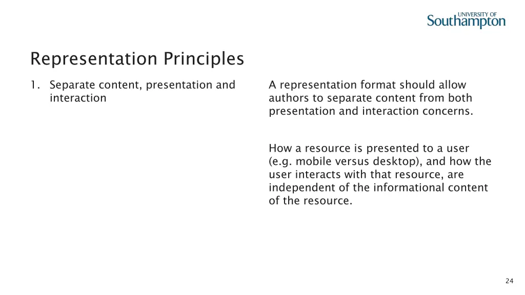 representation principles