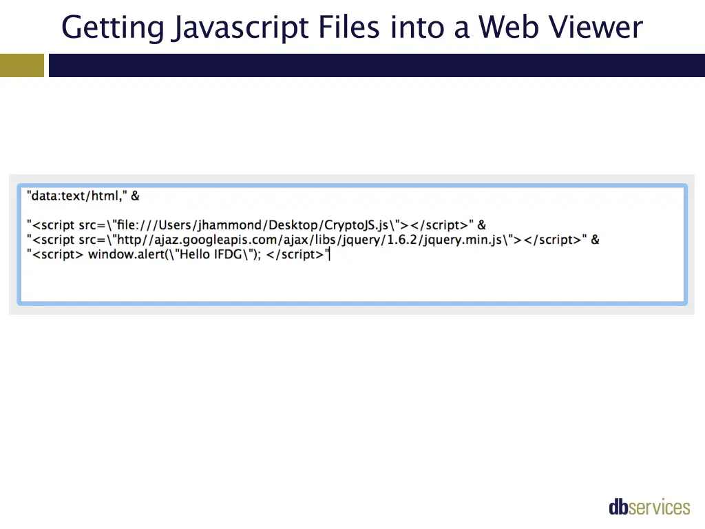 getting javascript files into a web viewer