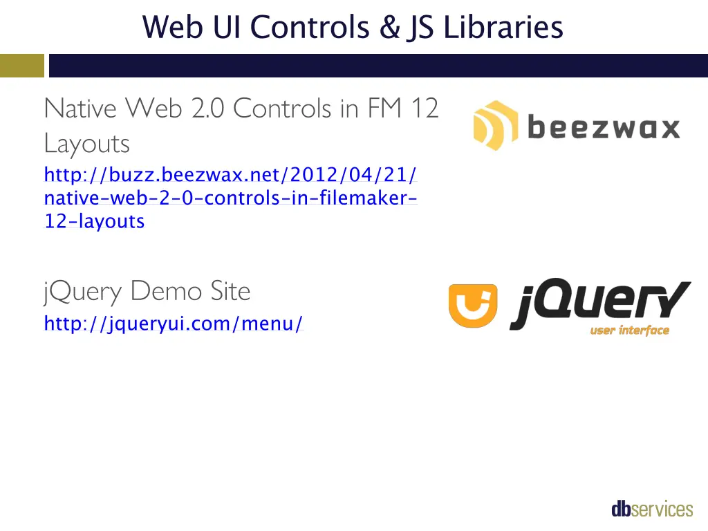 web ui controls js libraries