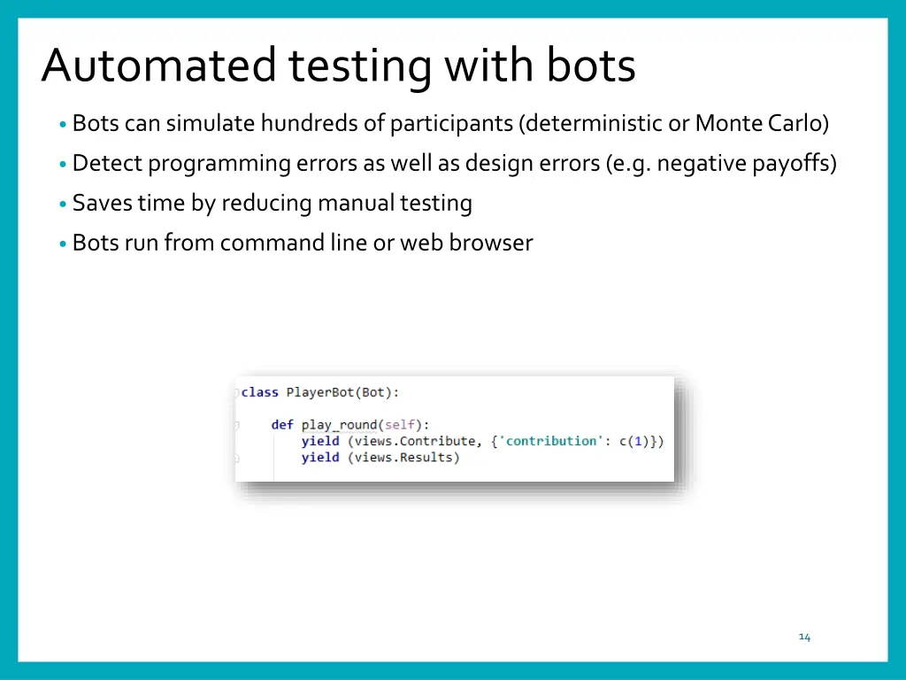 automated testing with bots