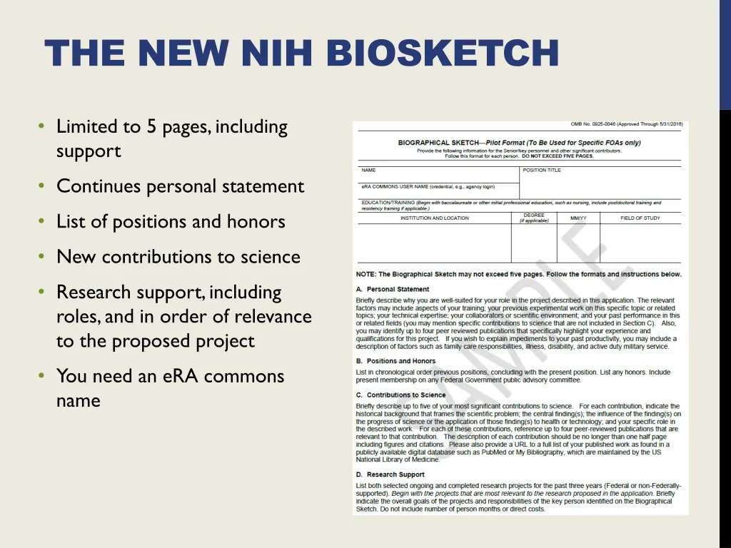 the new nih biosketch 1