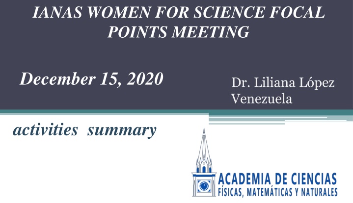 ianas women for science focal points meeting