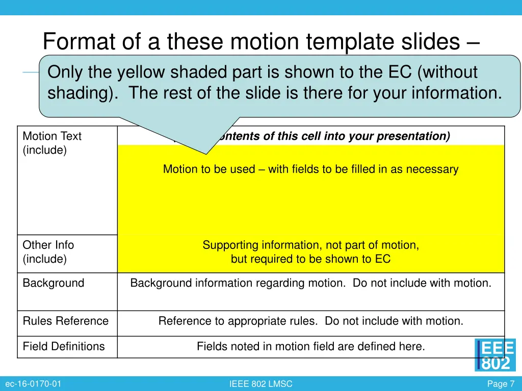 format of a these motion template slides only