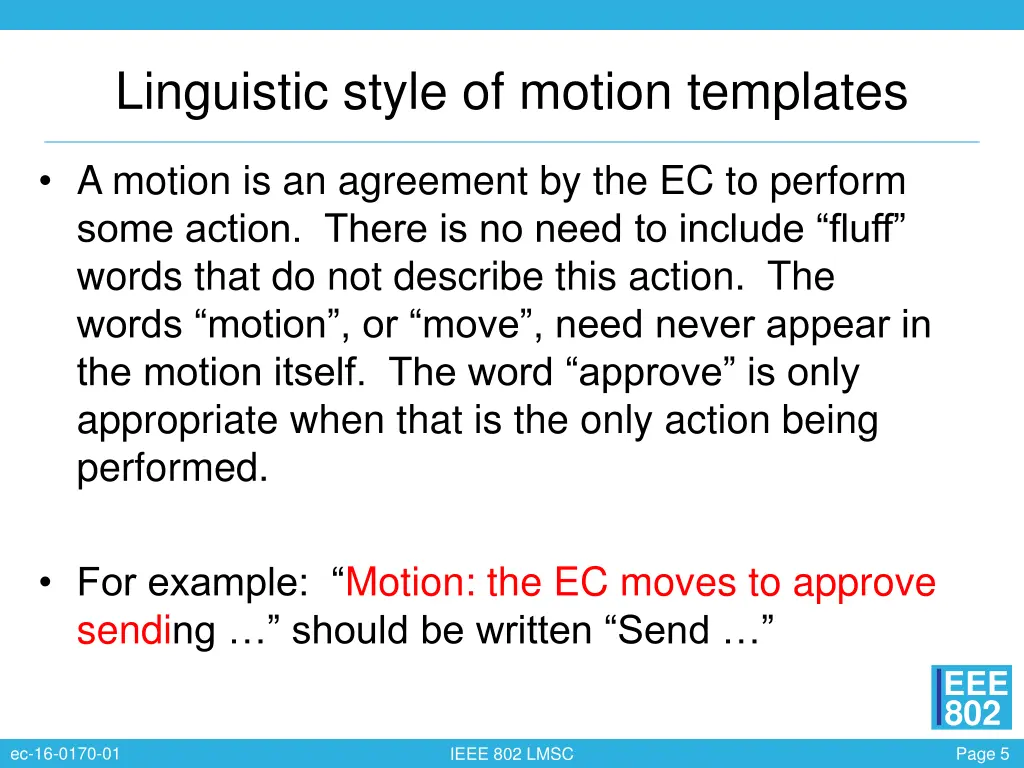 linguistic style of motion templates