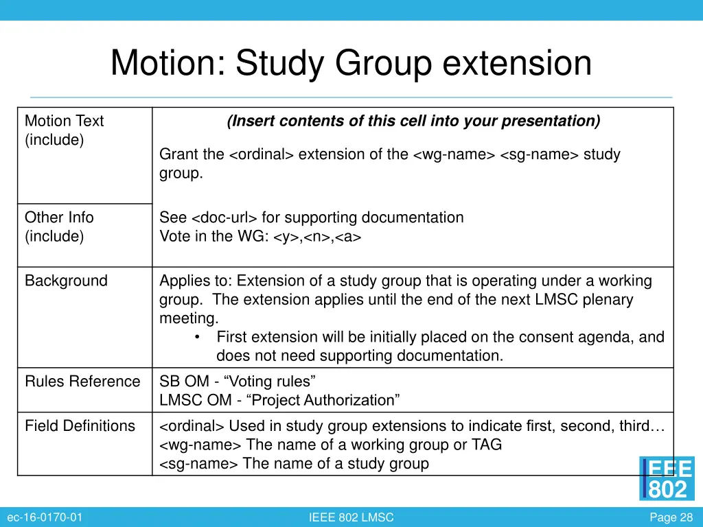 motion study group extension