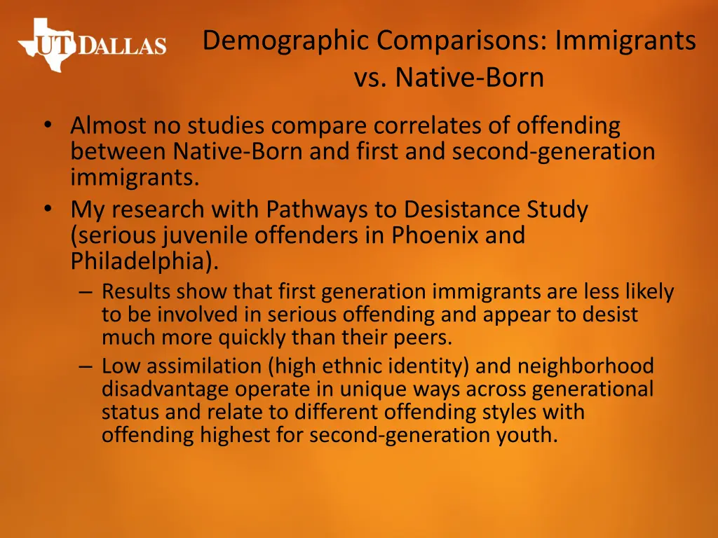 demographic comparisons immigrants vs native born