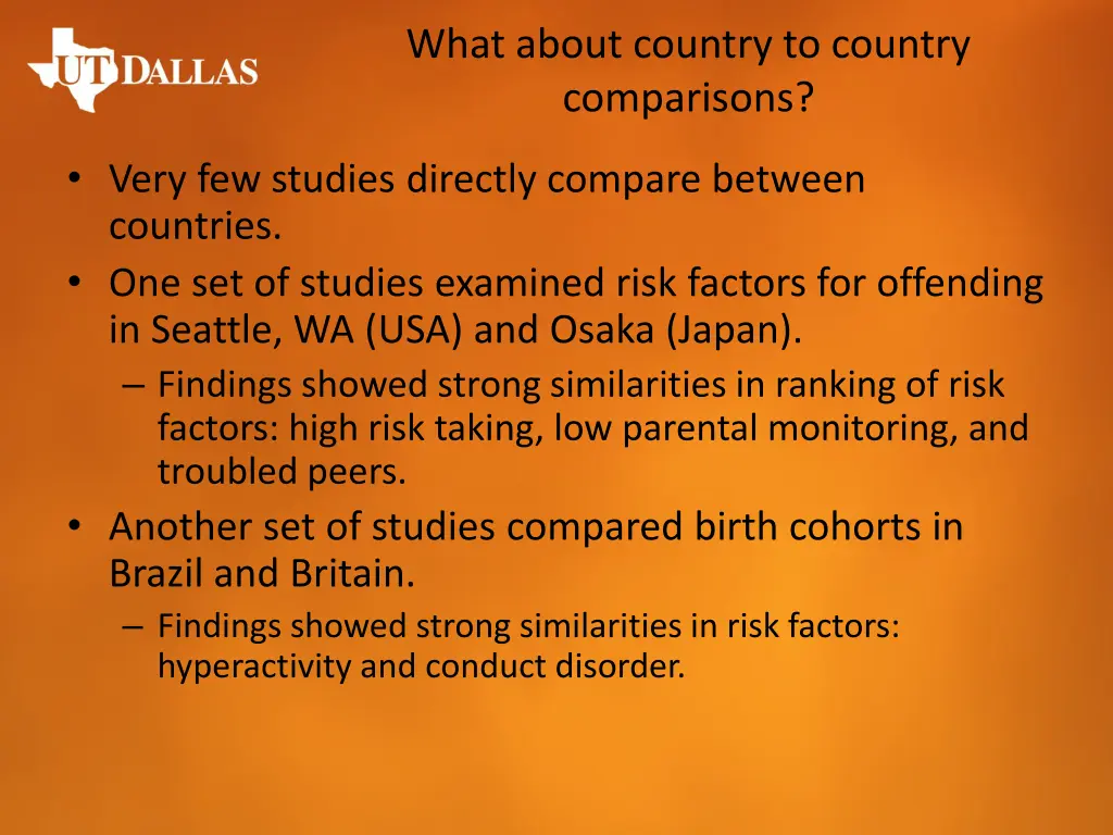 what about country to country comparisons