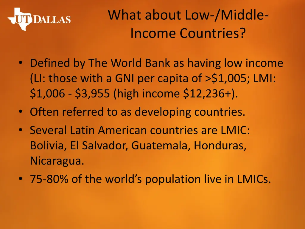 what about low middle income countries