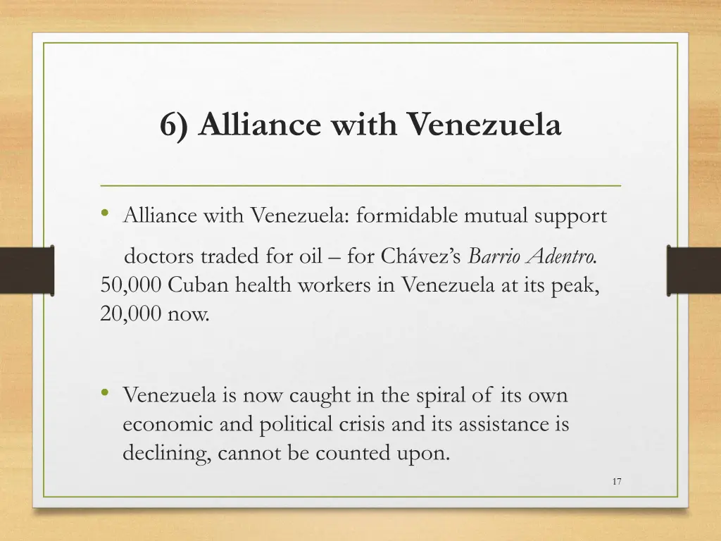 6 alliance with venezuela