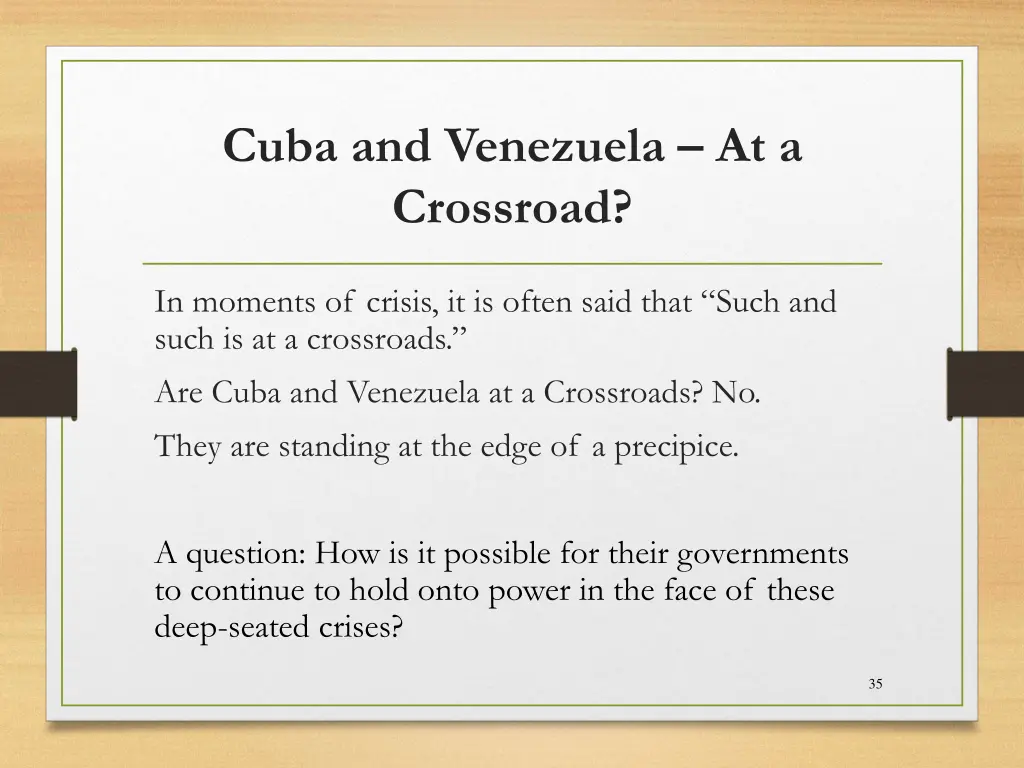 cuba and venezuela at a crossroad