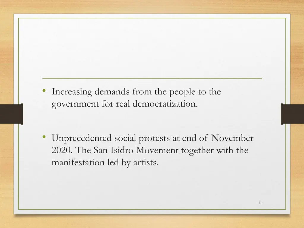 increasing demands from the people