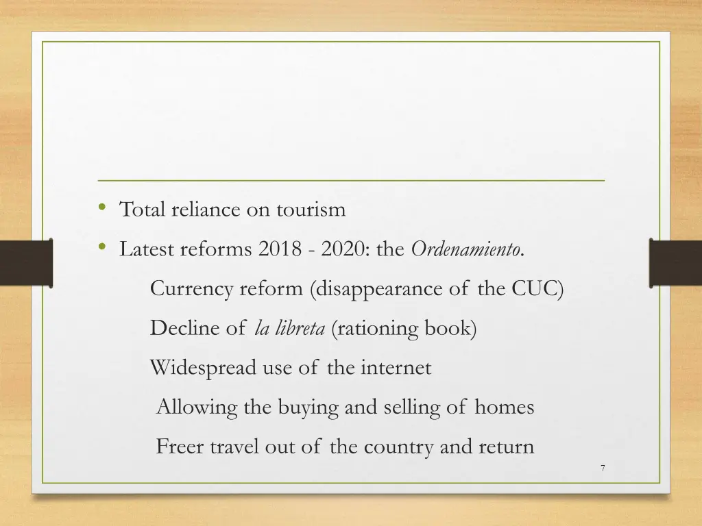 total reliance on tourism latest reforms 2018