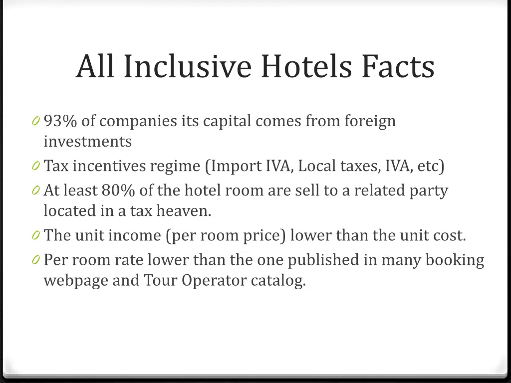 all inclusive hotels facts