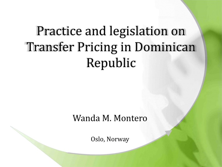 practice and legislation on transfer pricing