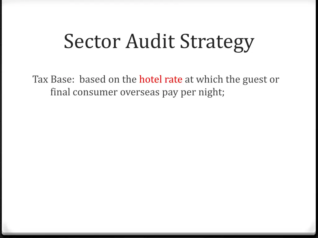 sector audit strategy