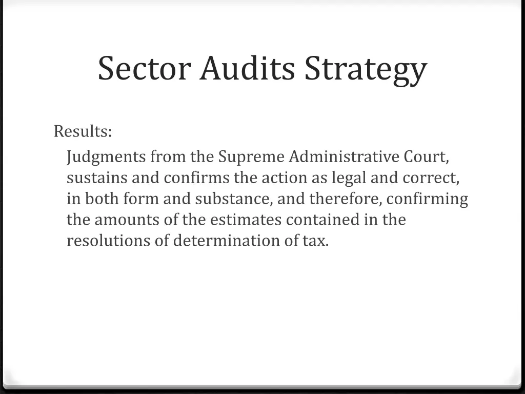 sector audits strategy