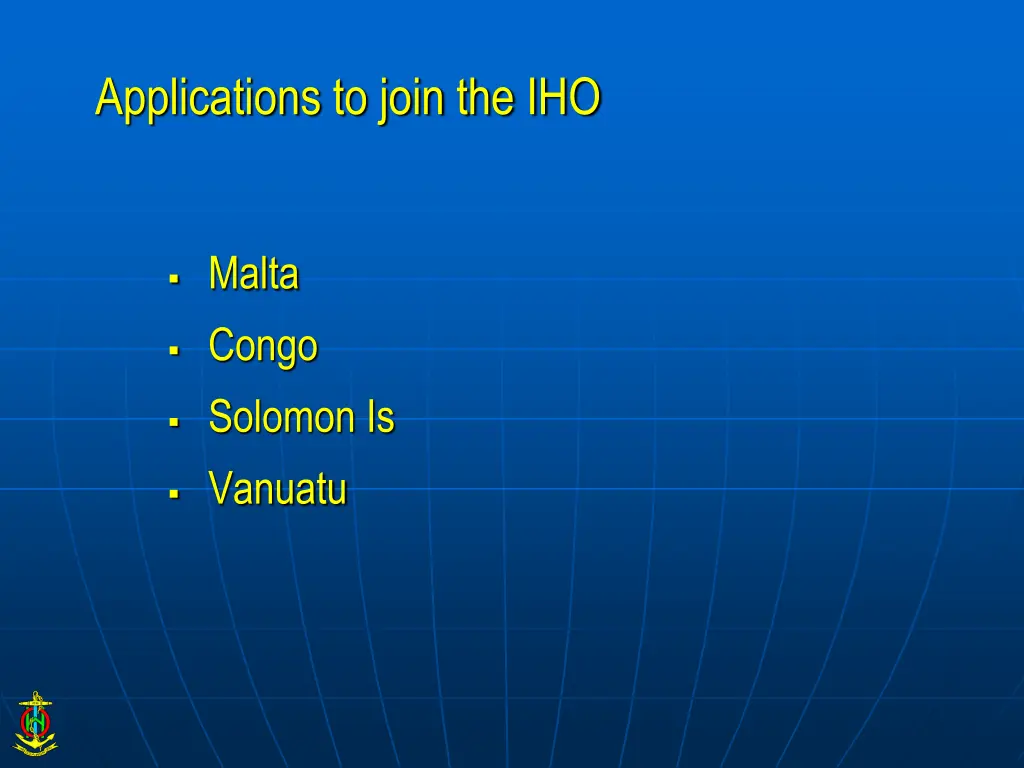 applications to join the iho