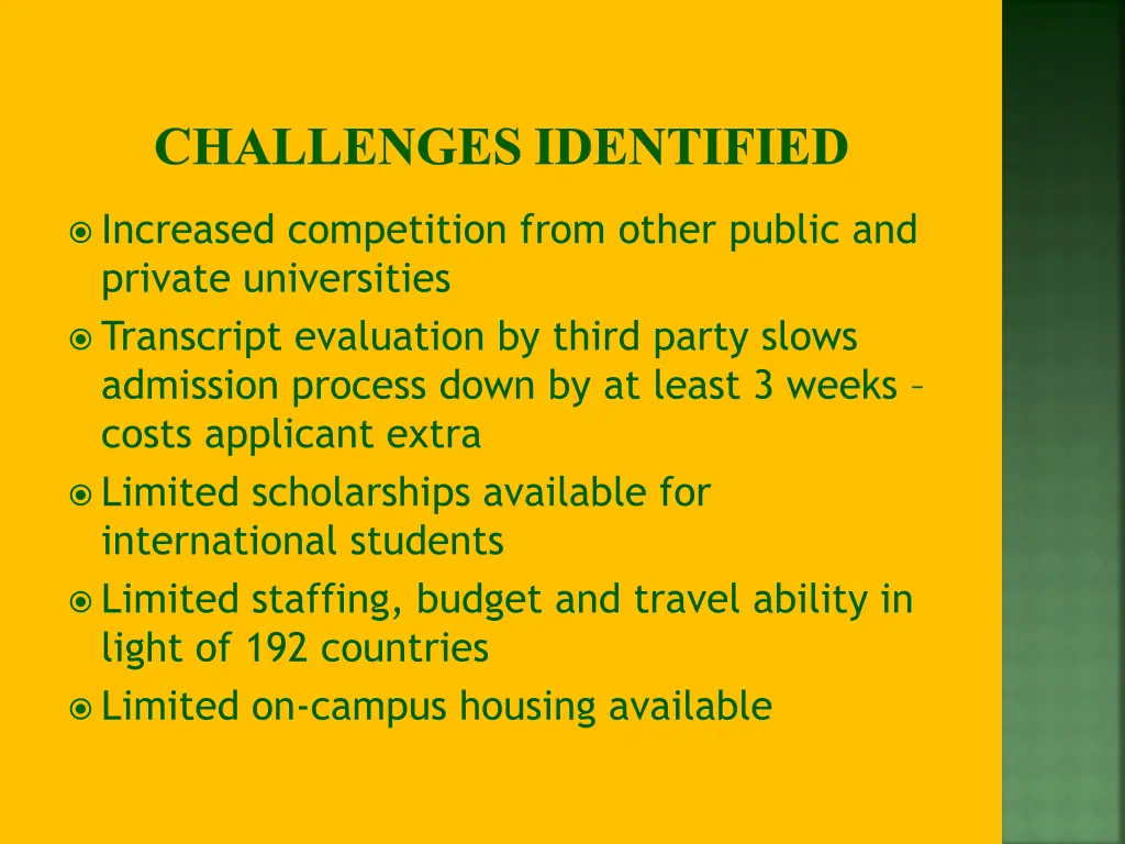 challenges identified