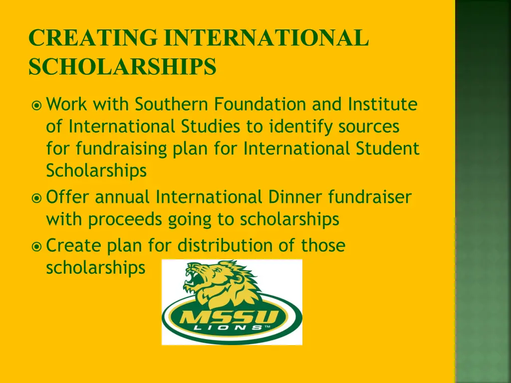 creating international scholarships