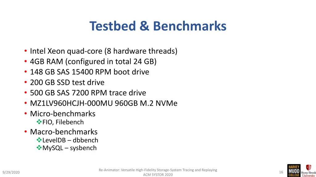 testbed benchmarks