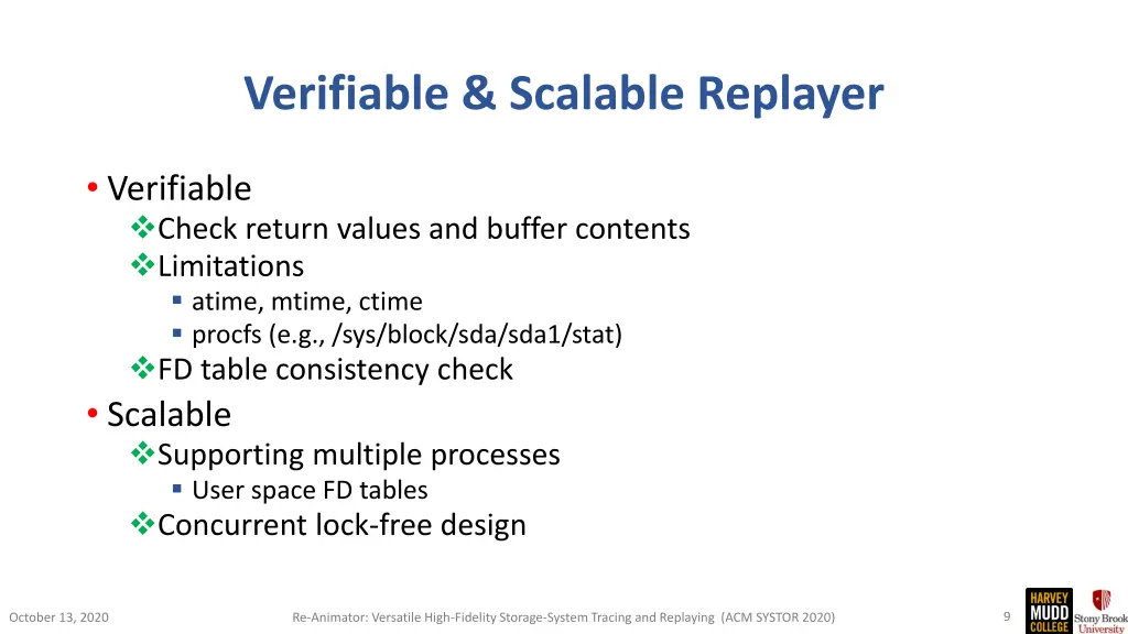 verifiable scalable replayer