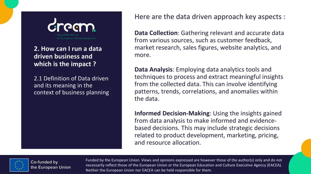 here are the data driven approach key aspects