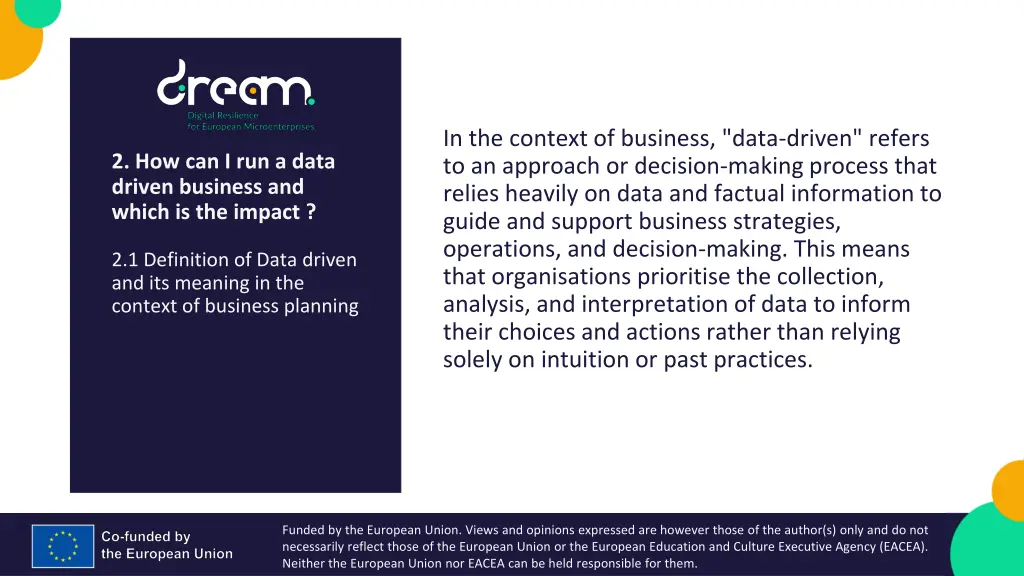 in the context of business data driven refers