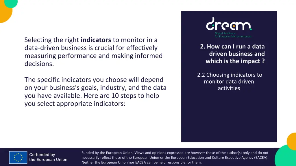 selecting the right indicators to monitor