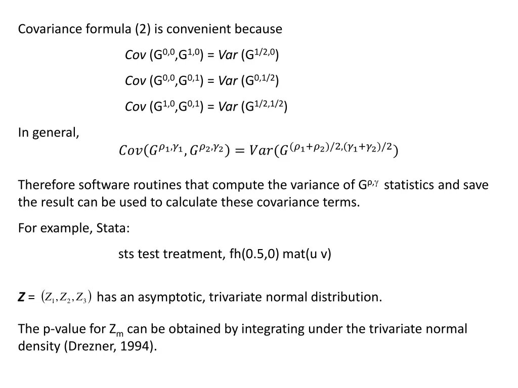 covariance formula 2 is convenient because