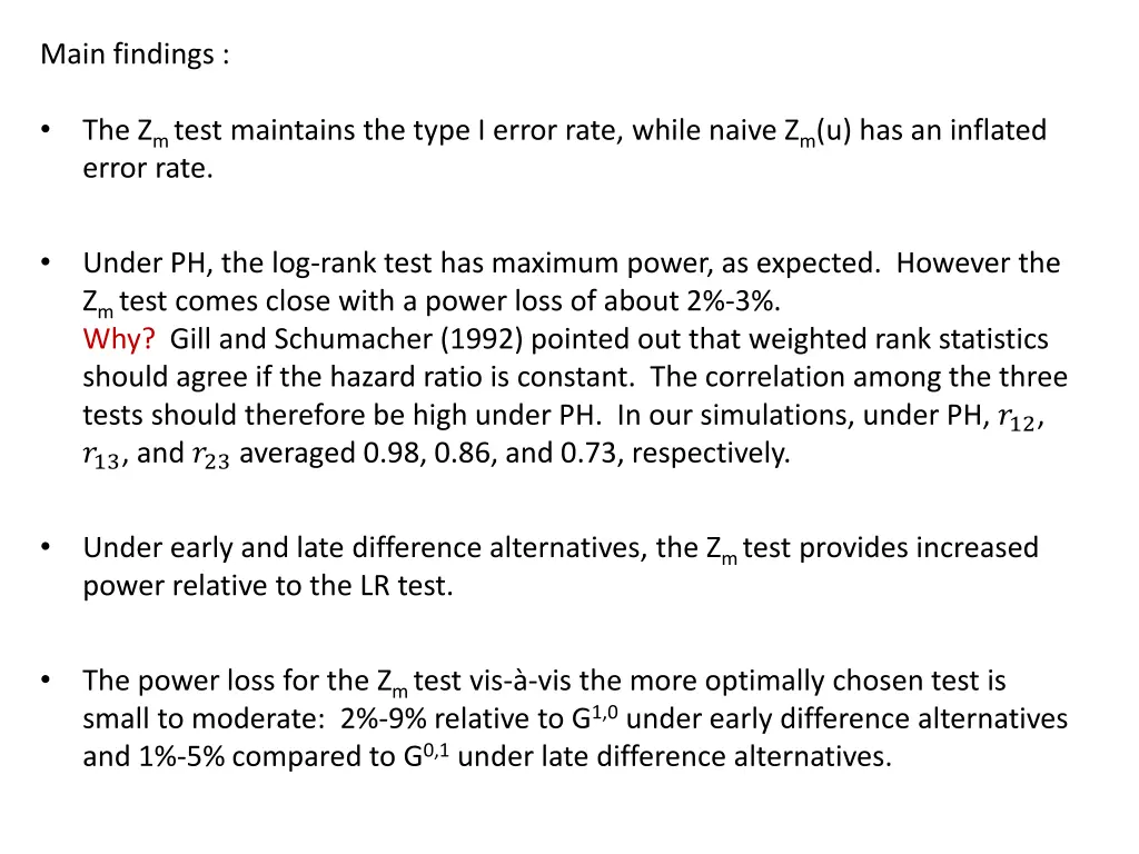 main findings