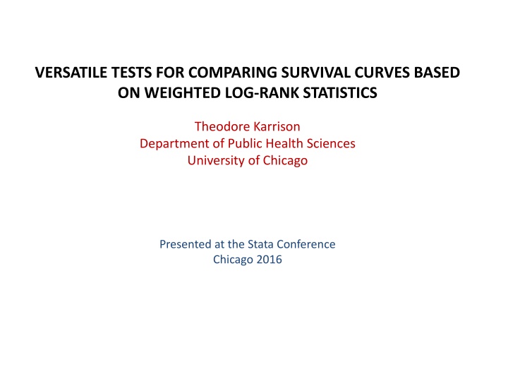 versatile tests for comparing survival curves