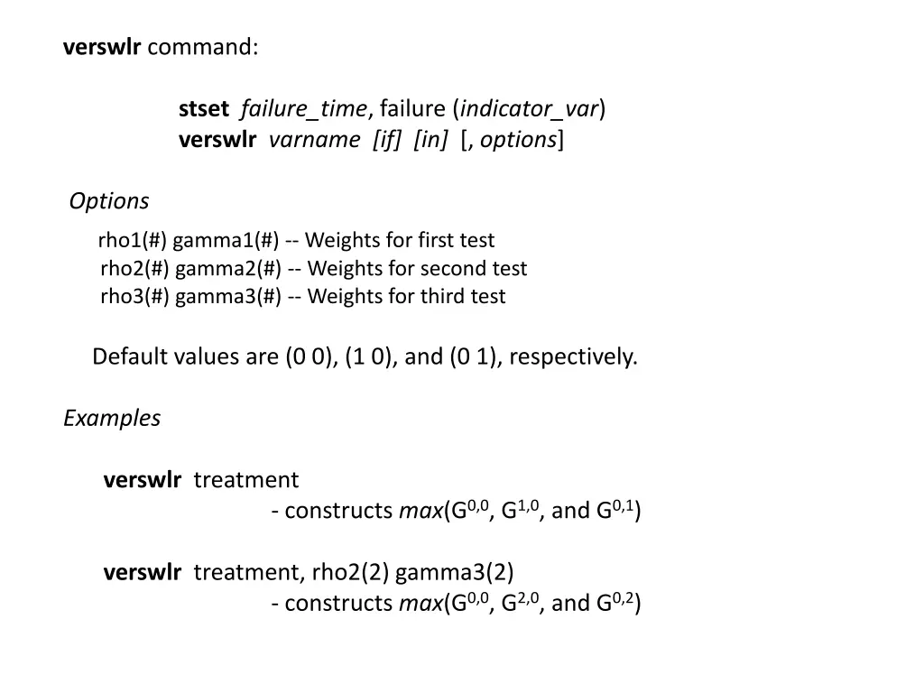 verswlr command