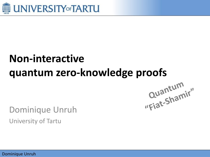 non interactive quantum zero knowledge proofs