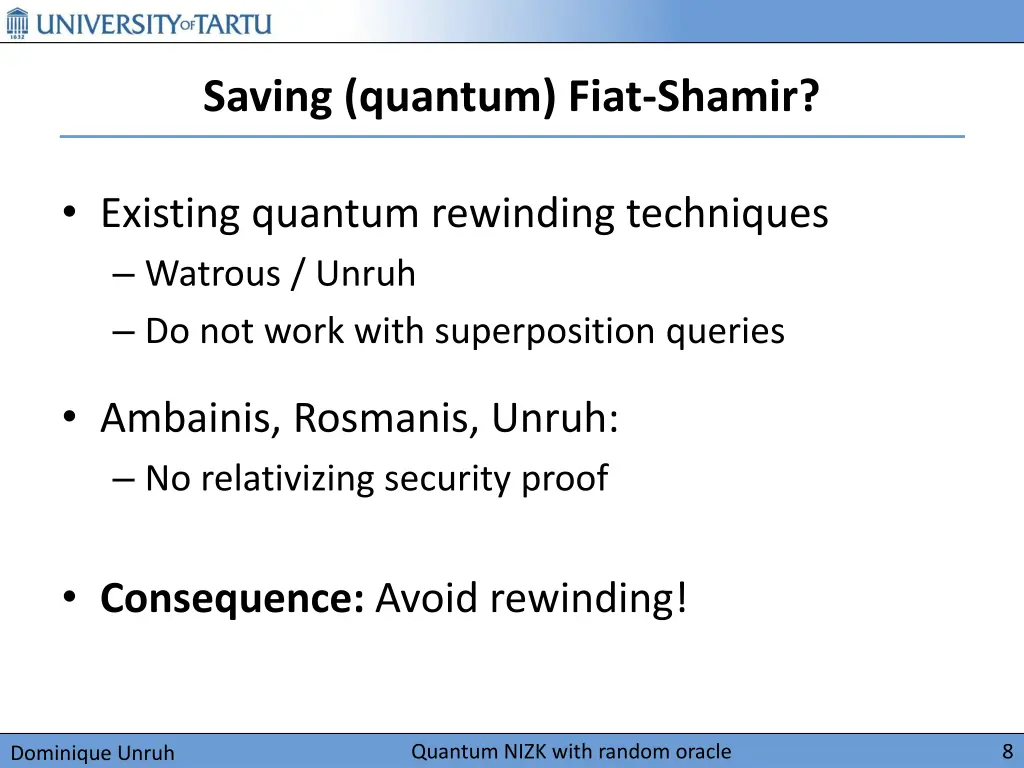 saving quantum fiat shamir