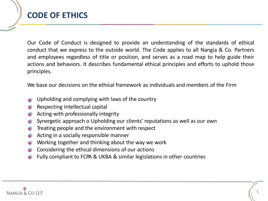 code of ethics