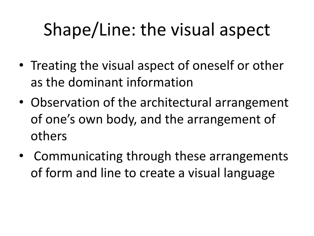 shape line the visual aspect