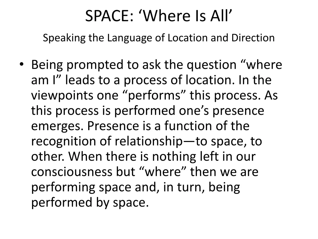 space where is all