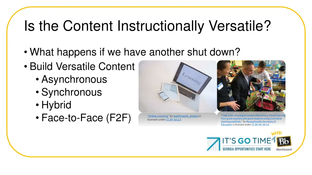 is the content instructionally versatile