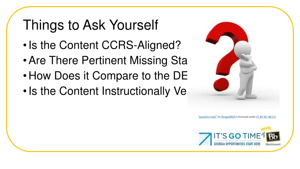 things to ask yourself is the content ccrs