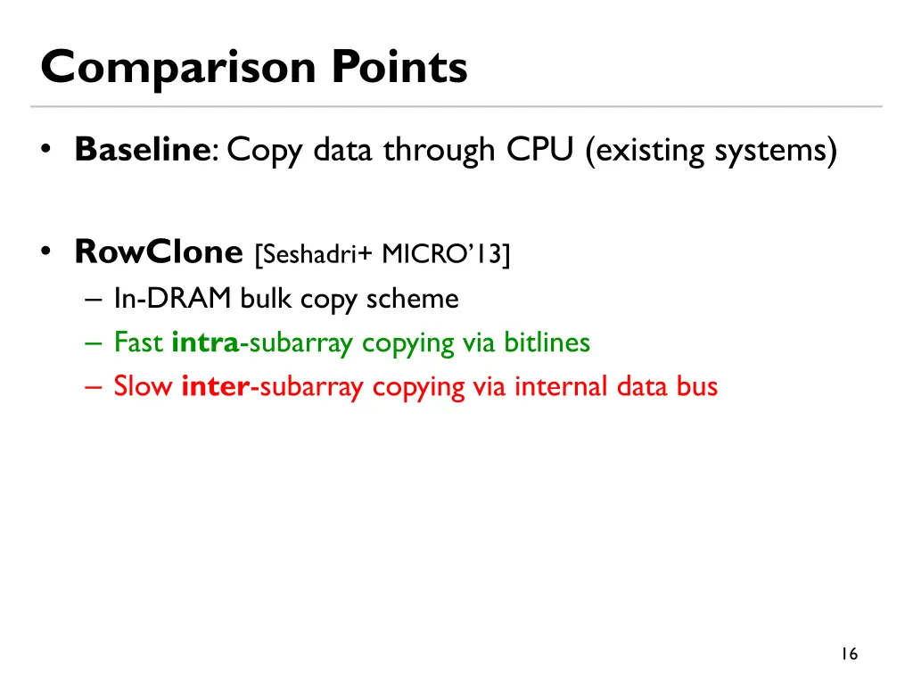 comparison points