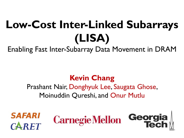 low cost inter linked subarrays lisa enabling